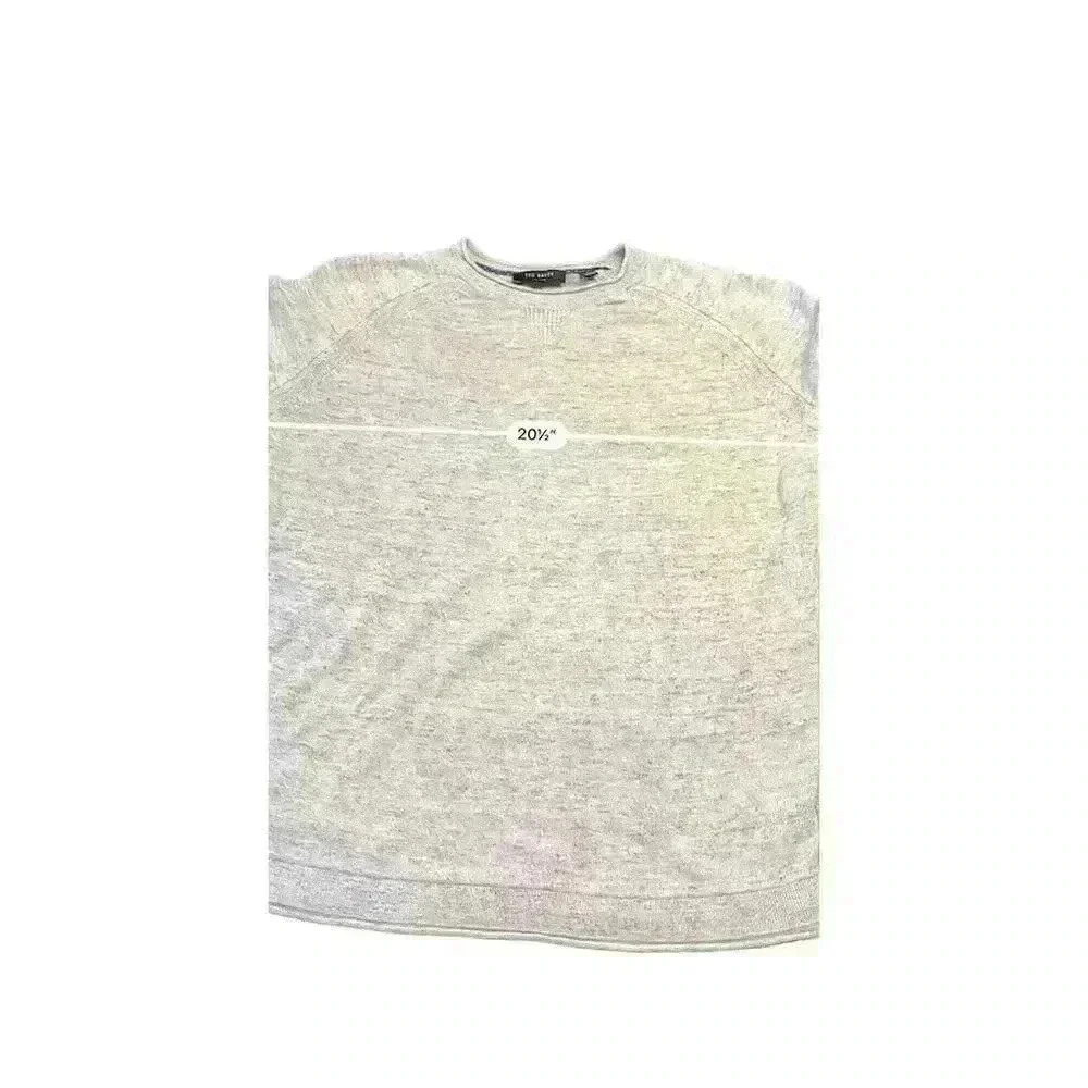 Ted Baker Women's Quilted Gray Long Sleeve Crew Neck Top Size 5 - Picture 5 of 6